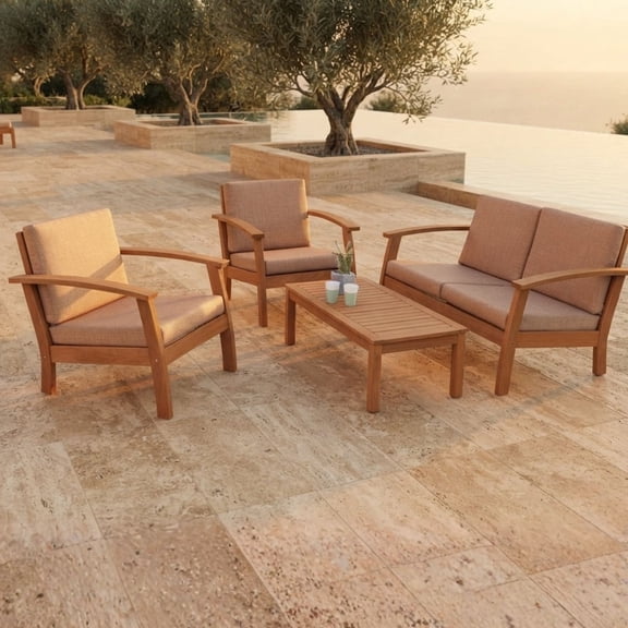Amazonia Valencia Eucalyptus Deep Seating Set, 4pc