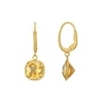 thumbnail image 3 of Cushion Cut Gemstone Bezel Set Dangle Earrings in 14K Gold, 3 of 6
