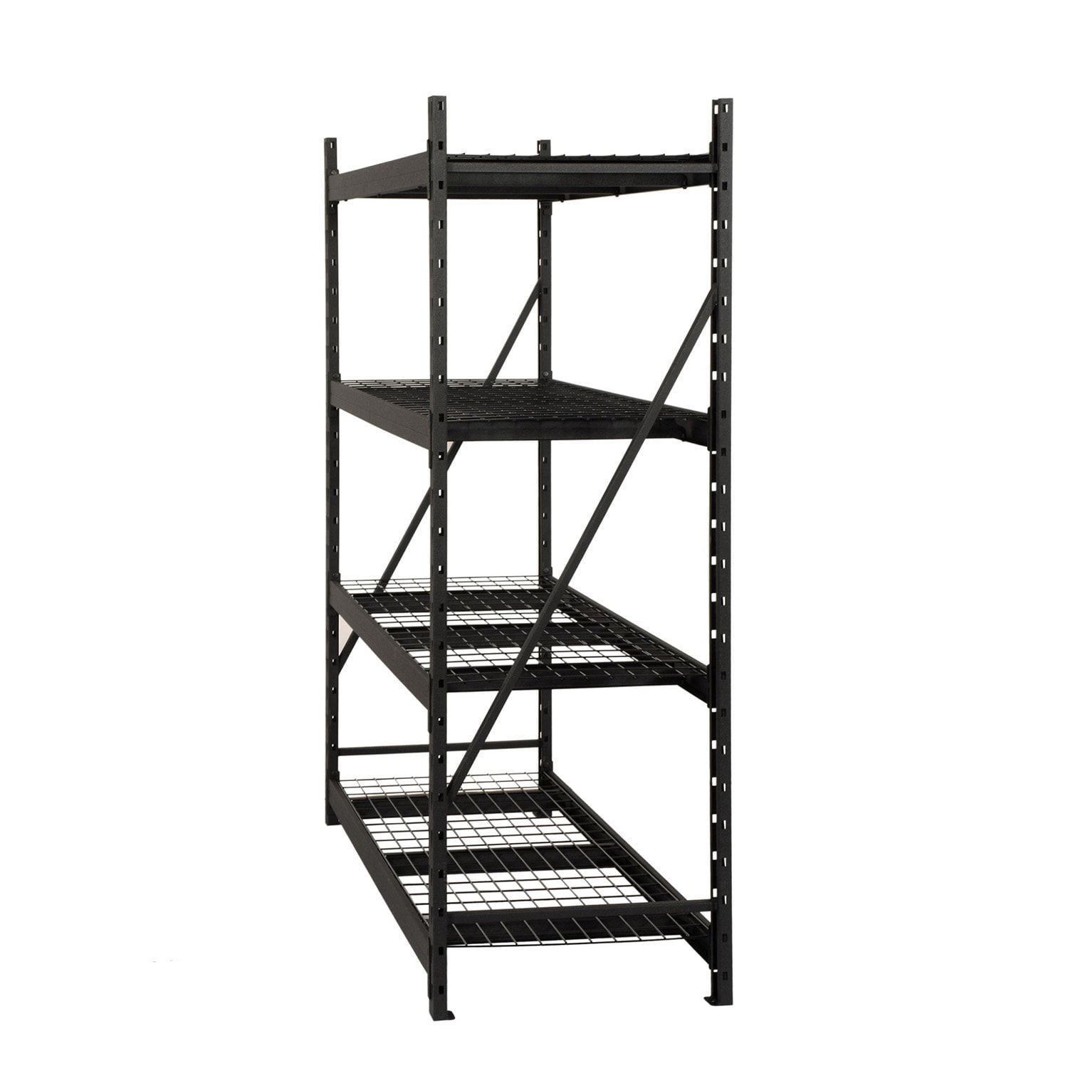 Astromach 4-Shelf Heavy Duty Industrial Storage Rack, Black