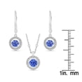 thumbnail image 6 of Round Cut Lab Created Gemstone Dancing Pendant & Earring Set in Sterling Silver, 6 of 7