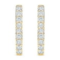 thumbnail image 3 of 0.23 CT. T.W. Round Cut Heart Shaped Diamond Hoop Earrings in 14K Gold, 3 of 6