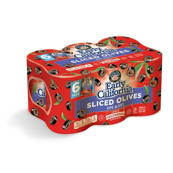 Early California Sliced Olives, 6.5 oz., 6 pk.