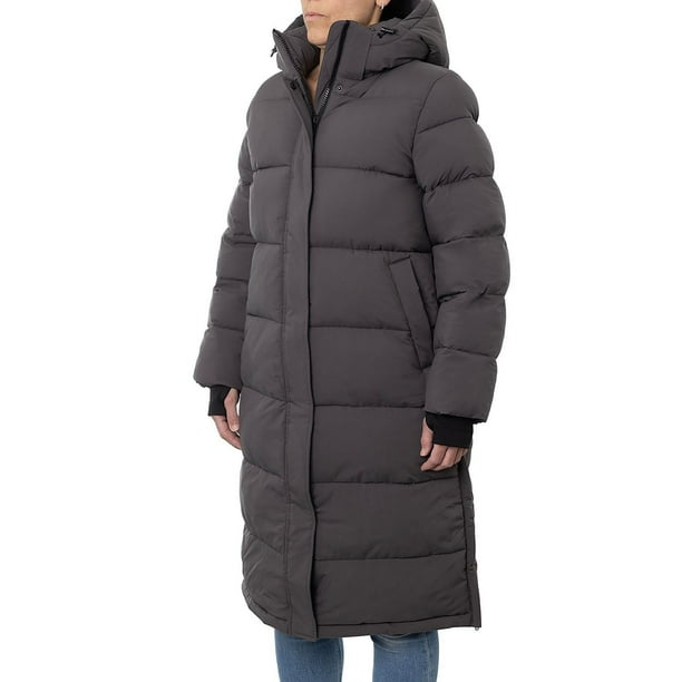 スキー London Fog Down jacket London Fog Women's Belted Puffer Jacket with Removable Faux