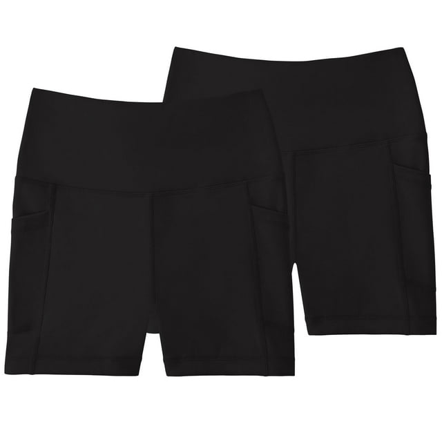 Member's Mark Women's 2 Pack Everyday High Rise 5" Bike Short