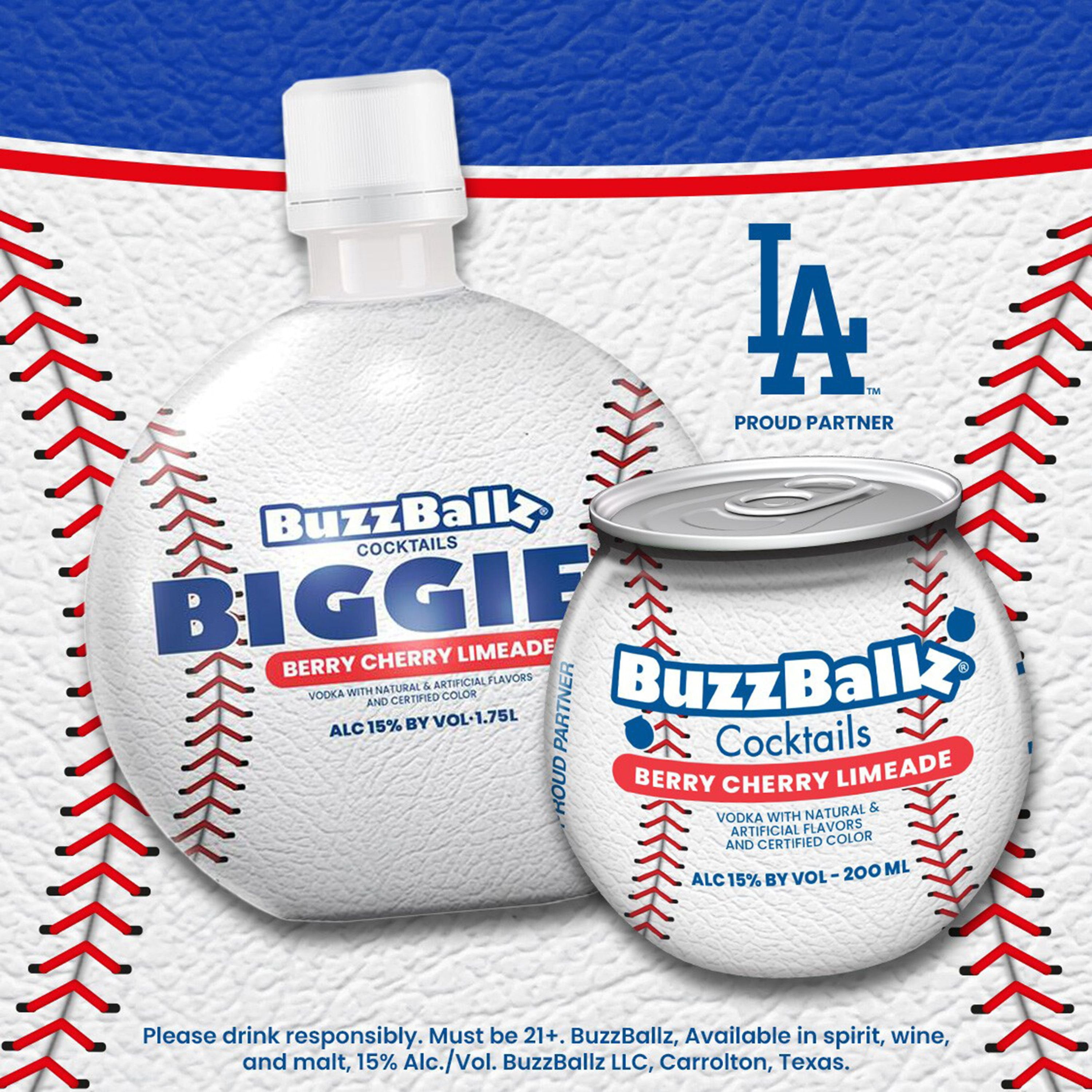 BuzzBallz Biggies Dodgers Cherry Limeade Cocktail, 1.75 L