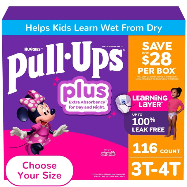 Pull-Ups Plus Training Pants for Girls, Size 2T-6T