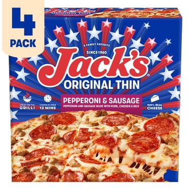 Jack's Original Thin Sausage Pepperoni Frozen Pizza 4 pk.