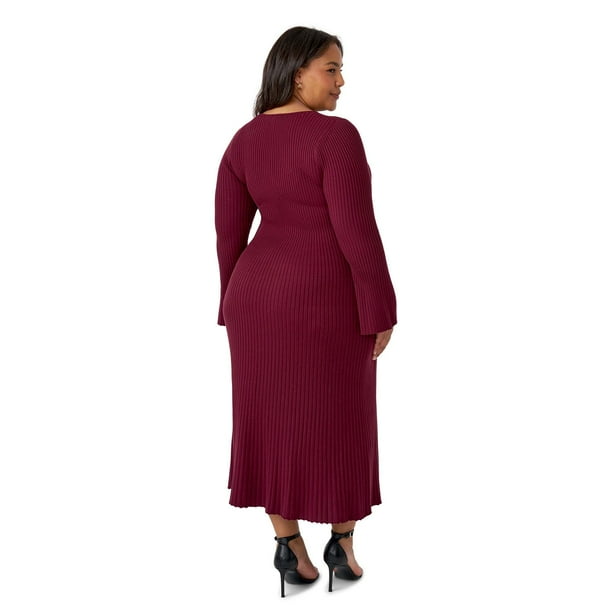 Edited by Hunter McGrady Women's Flare Midi Sweater Dress