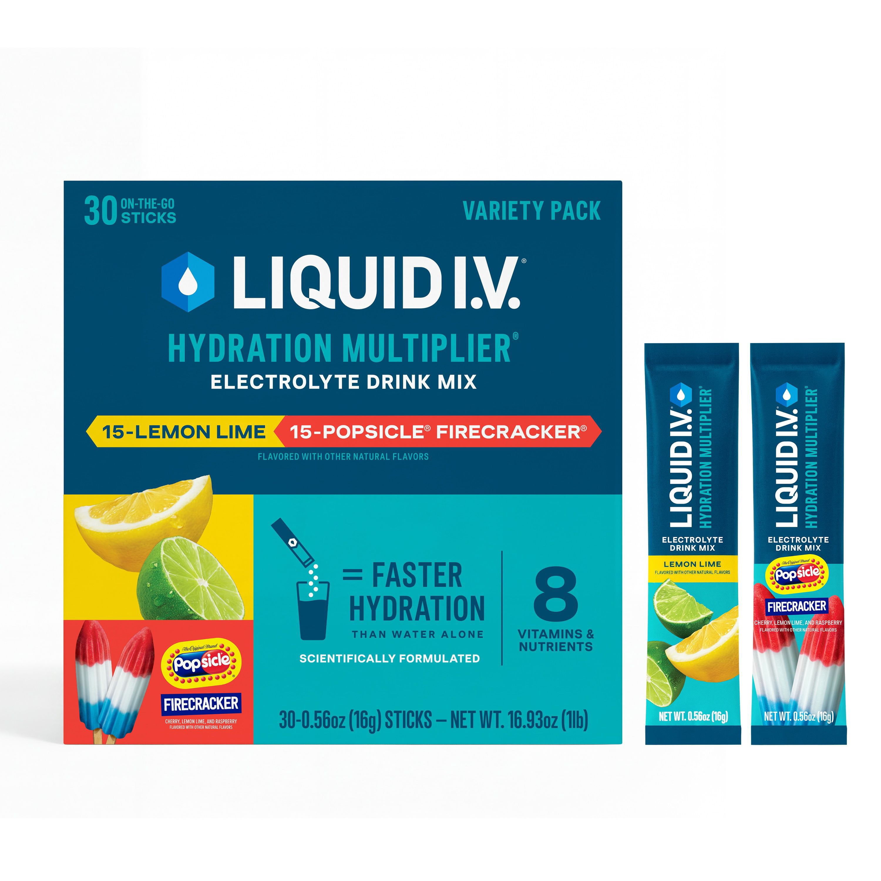 Liquid I.V. Hydration Multiplier Popsicle Firecracker & Lemon Lime