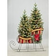thumbnail image 2 of Member's Mark Decorative Sleigh with Pre-Lit Topiaries, 2 of 7