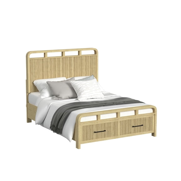 Society Den Woodridge Storage Bed in Natural, Assorted Sizes