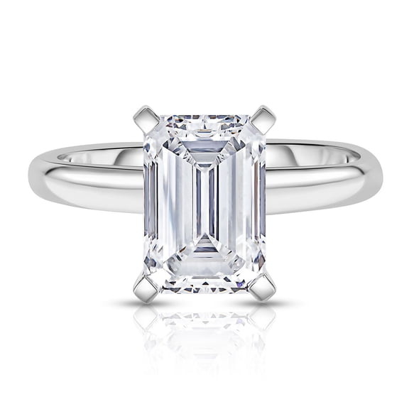 Lab Created Emerald Cut Solitaire Diamond Ring