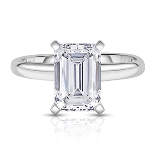 Lab Created Emerald Cut Solitaire Diamond Ring