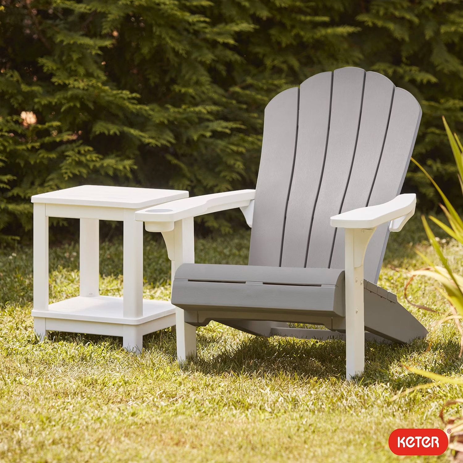 Keter Everest Adirondack Chair with Integrated Cupholder
