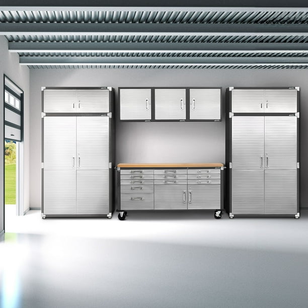 Seville Classics UltraHD 8-Piece Steel Garage Cabinet Storage Set