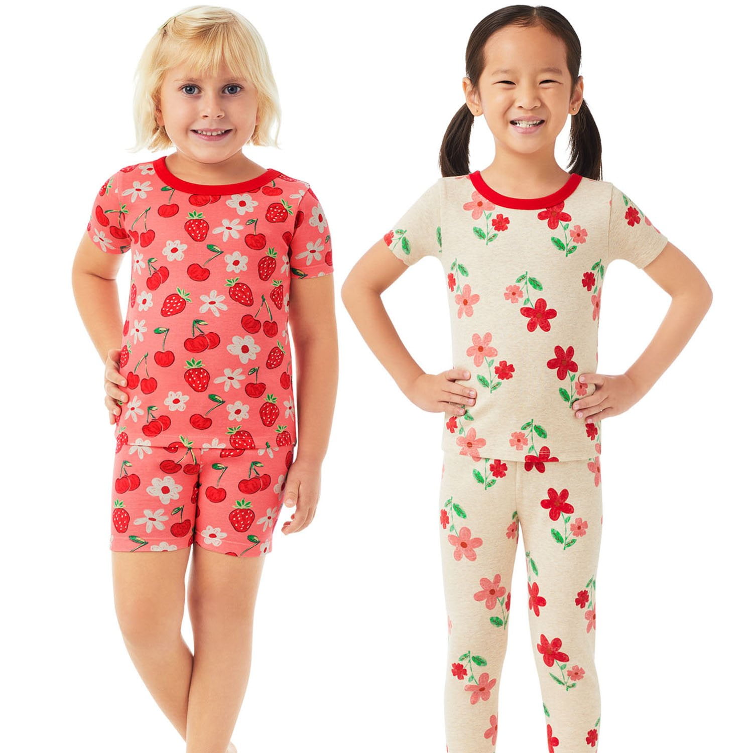 Member's Mark Girls 4-Piece Organic Cotton Pajama Set