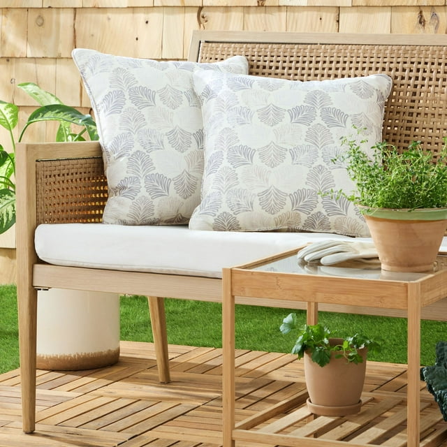 Martha Stewart Modern Banana Leaves Indoor/Outdoor Decorative Pillow, Set of 2, Choose Size