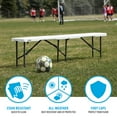 thumbnail image 6 of Lifetime 6 Ft. Light Commercial Fold-In-Half Bench, White, 6 of 10