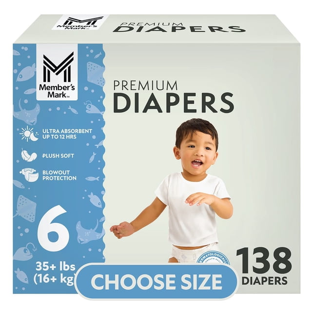 Member's Mark Premium Baby Diapers, Sizes Newborn - 8