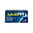 thumbnail image 1 of Advil PM Pain Reliever and Nighttime Sleep Aid, Ibuprofen and Diphenhydramine Caplets, 200 ct., 1 of 9