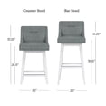 thumbnail image 4 of HH2 Home Upholstered Tapered Back Wood Adjustable Height Swivel Bar Stool, 4 of 19