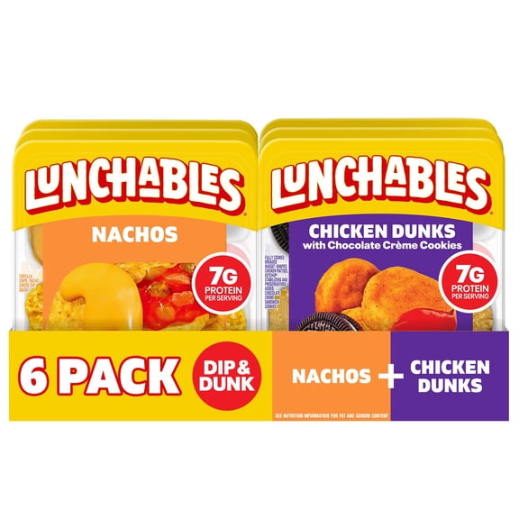 Lunchables Chicken Dunks and Nachos with Cheese Dip and Salsa Variety Pack, 6 ct.