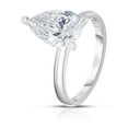 thumbnail image 3 of Lab Created Pear Cut Solitaire Diamond Ring In 18K Gold, 3 of 8