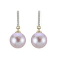 thumbnail image 2 of 8-9mm Cultured Freshwater Pearl and Diamond (0.05 cttw) Drop Earrings in 14K Gold, 2 of 4