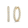 thumbnail image 1 of Round Cut In and Out Diamond Hoop Earrings in 14K Gold, 1 of 7