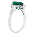 thumbnail image 3 of Pear Cut Lab Created Gemstone & 0.19 CT. T.W. Diamond Ring in 14K Gold, 3 of 6