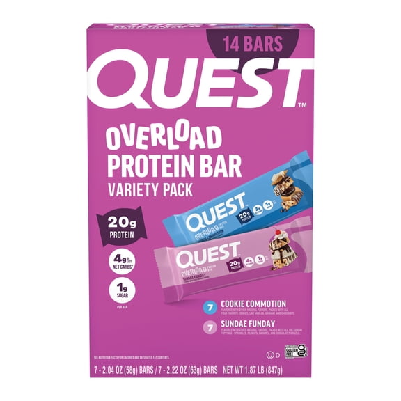 Quest Overload Protein Bar, Variety Pack, 14 pk.