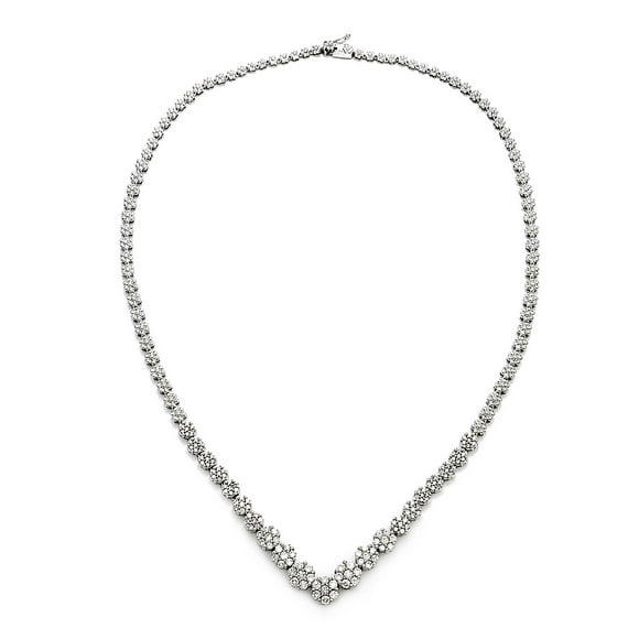 3.00 CT.TW. Round Cut Diamond Graduating Tennis Necklace in 14K Gold