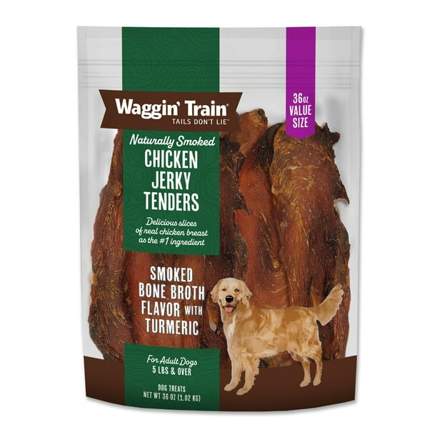 Waggin Train Chicken Jerky Tenders with Bone Broth Turmeric