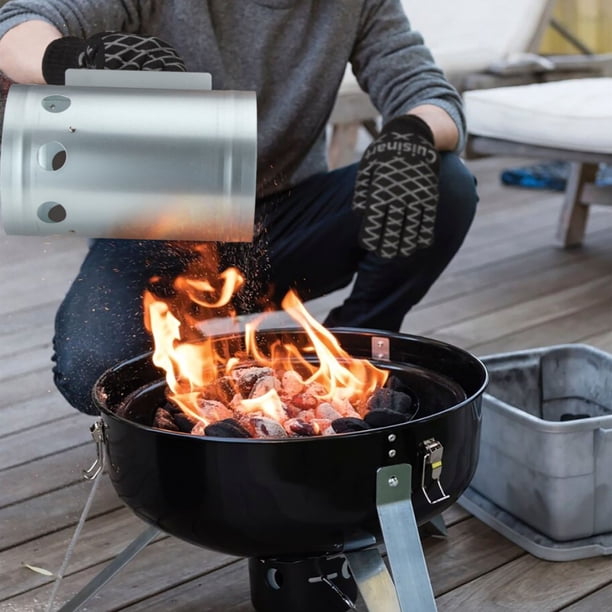 Cuisinart Charcoal Chimney Starter w/ Heat Resistant Gloves