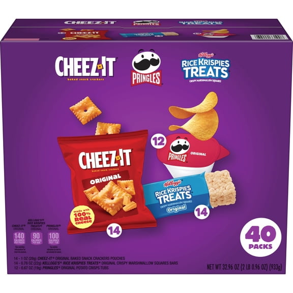 Classic Snack Mix Cheez-It Pringles RKT Variety Pack, 40 ct.