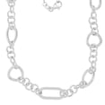 thumbnail image 2 of High Polish Abstract Oval & Round Mix Link Necklace in Sterling Silver, 2 of 8