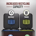 thumbnail image 2 of Simpli-Magic 18.5 Gallon (40L x 30L) Dual Compartment Step Trash Can – Kitchen Garbage Can with Waste & Recycling Bins – Slow-Close Lid, Odor Control, Hands-Free, 2 of 5