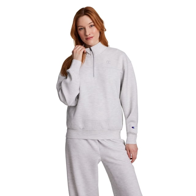 Champion Women's Air Layer Ribbed Quarter-Zip Pullover