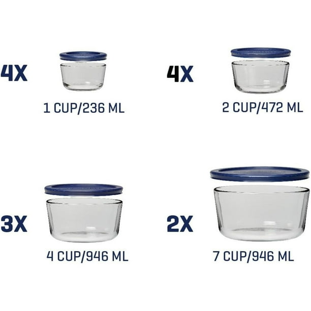 Anchor Hocking SnugFit 26-Piece Glass Food Storage Containers with Navy Lids  - Samsclub.com
