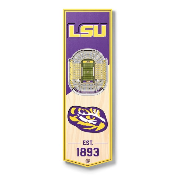 YouTheFan LSU Tigers 6"x19" 3D Stadium View Banner