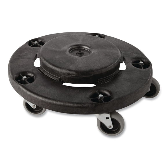 Rubbermaid Commercial Brute Round Twist On/Off Trash Can Dolly, 250 lb. capacity (Black)