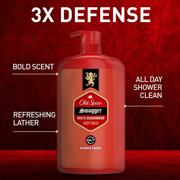 Old Spice Swagger ボディウォッシュ シダーウッド Old Spice Swagger Scent of Cedarwood Men's Body Wash, 33.4