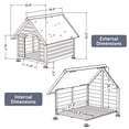 thumbnail image 2 of Outdoor wooden dog house, Large 32.8" L x 39.76" W x 33.46" H, Gray, 2 of 5