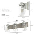 thumbnail image 4 of Hunter Devon Park with Clear Glass Bathroom Vanity Wall Light Fixture, 4 of 8