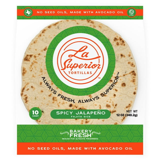 La Superior Spicy Jalapeno 6" Fajita Flour Tortillas, 10 ct.