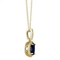 thumbnail image 2 of Oval Cut Genuine Gemstone & 0.11 CT. T.W. Diamond Halo Pendant Necklace in 14K Gold, 2 of 6