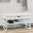 thumbnail image 1 of EZDO Home Upholstered Storage Bench with Charging Station, White, 1 of 5
