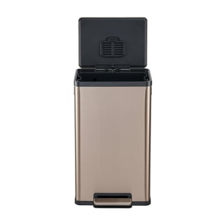 Simpli-Magic 50 Liter / 13.2 Gallon Step Trash Can with Soft-Close Lid, Hands-Free Foot Pedal, Built-In Odor Filter, Smudge Resistant Finish for Kitchen, Office, Dorm, Multiple Colors