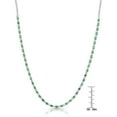 thumbnail image 3 of Round Cut Lab Created Gemstone Tennis Necklace in Sterling Silver, 3 of 4
