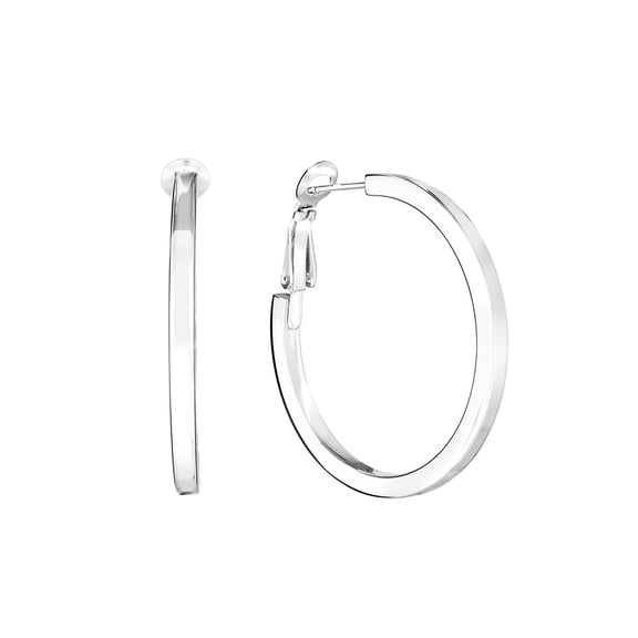 Square Tube Hoop Earrings in Sterling Silver